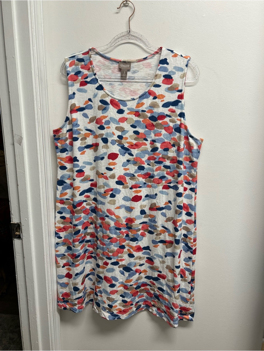 Slip-On Sleeveless Abstract Shift Dress - Multicolor cruise beach resort